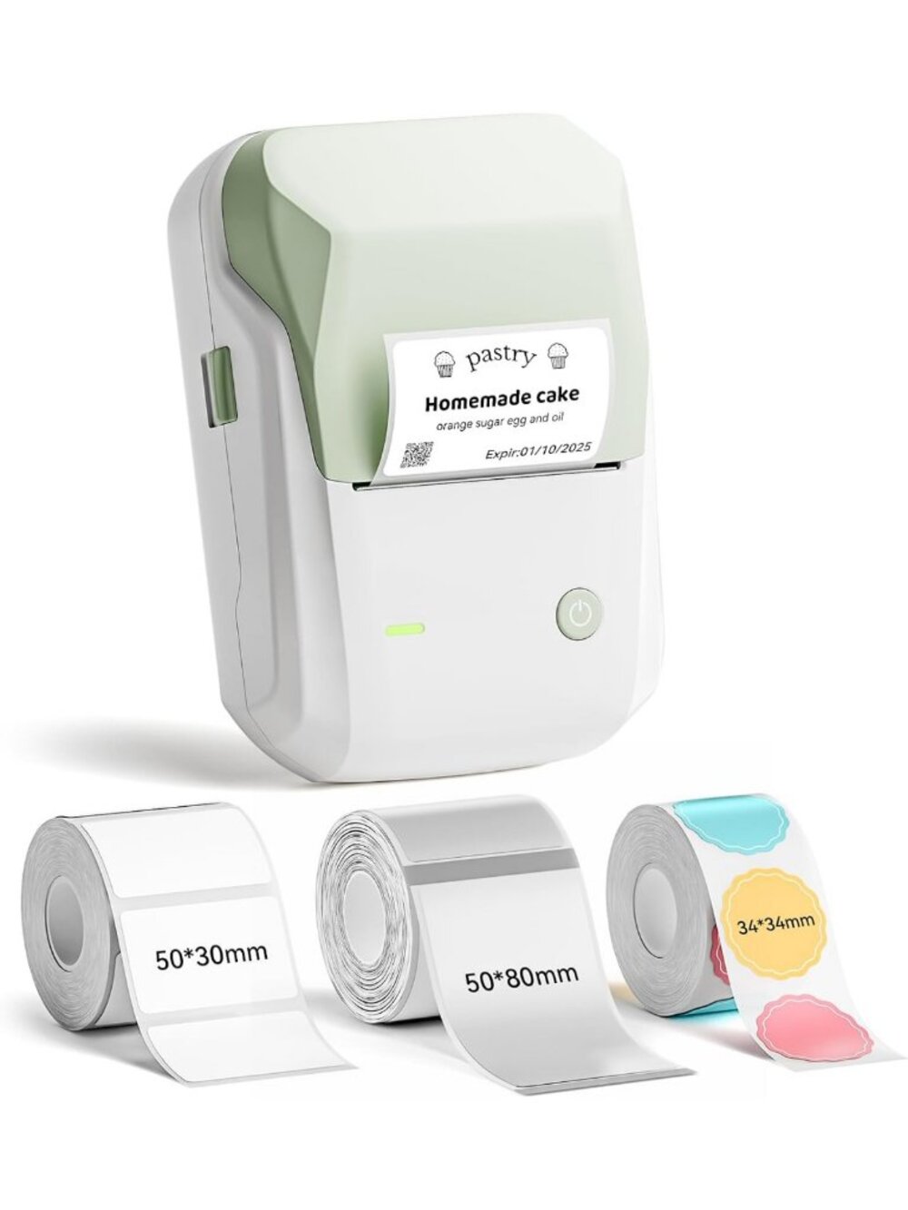 Compact Thermal Label Maker with 3 Tapes - Easy-to-Use, Portable Printing